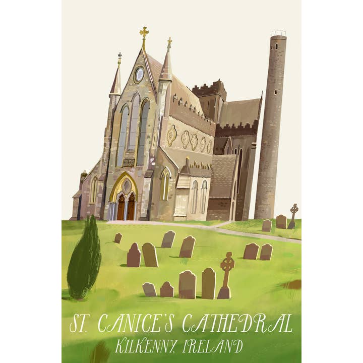 Catedral de San Canice, Kilkenny, Impresión artística para venta al por mayor de Conor Langton Art