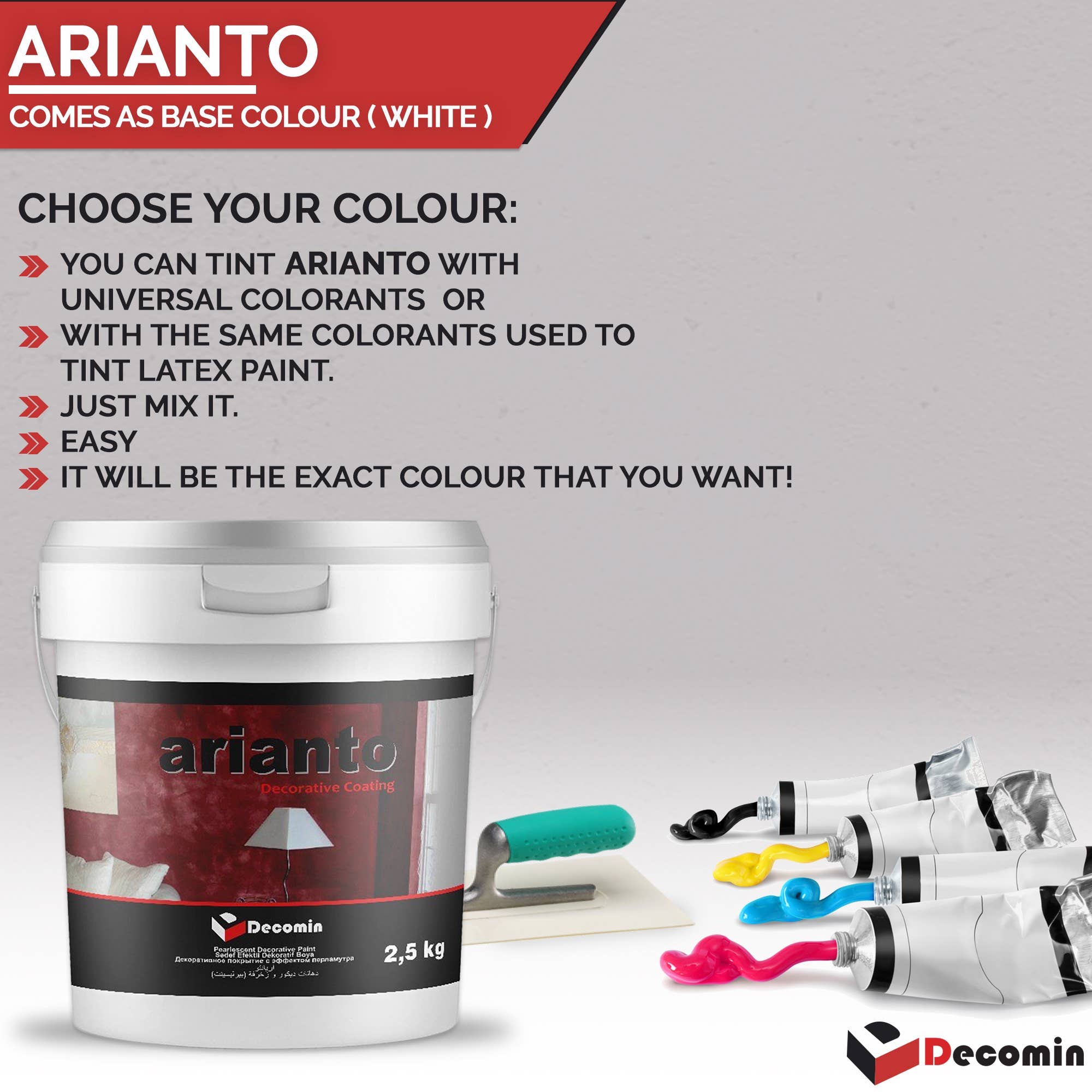 Decomin - Wholesale Muurverf - ARIANTO Parelmoer Siloxaan decoratieve verf 2,5 KG6