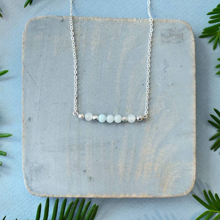 Collier en argent et pierres précieuses amazonite pour la vente par Hadley Richards Designs