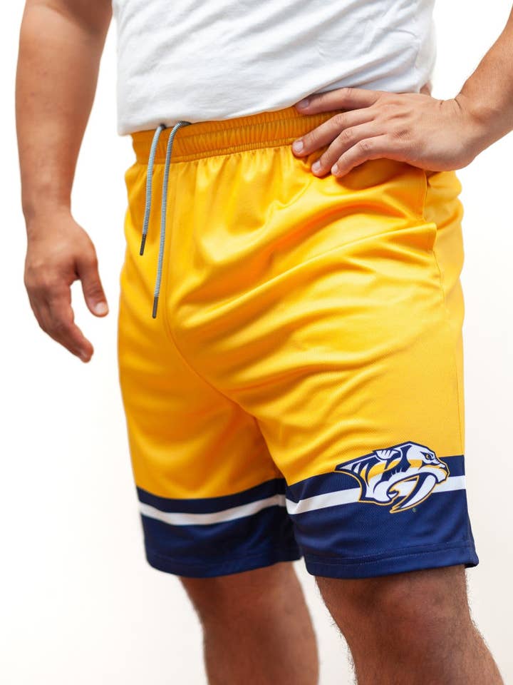 Nashville Predators Mesh Hockey Shorts for wholesale by Bench Clearers