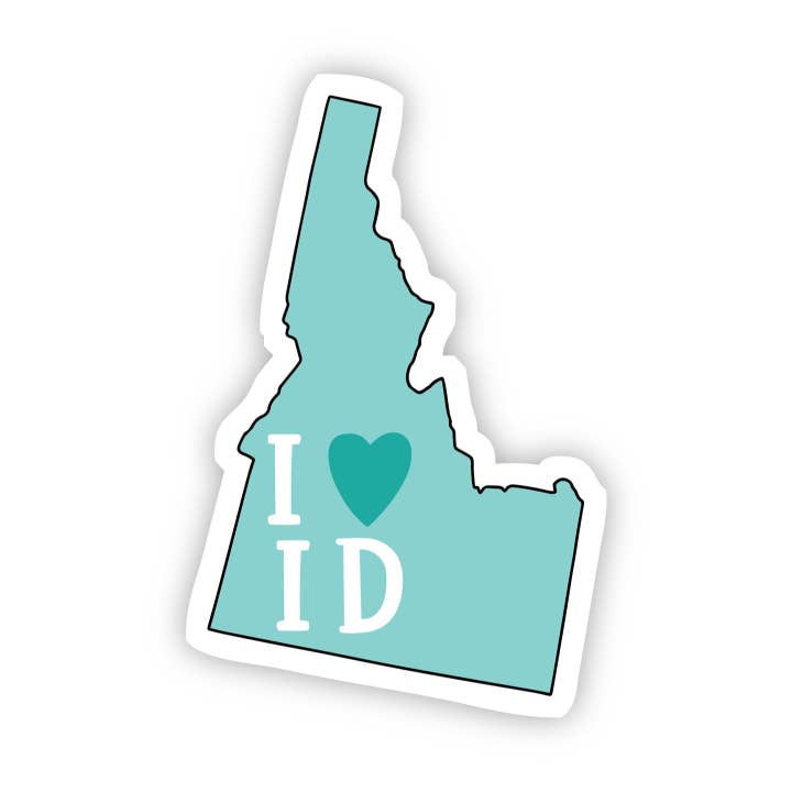 I Love Idaho Teal Sticker for wholesale by Big Moods