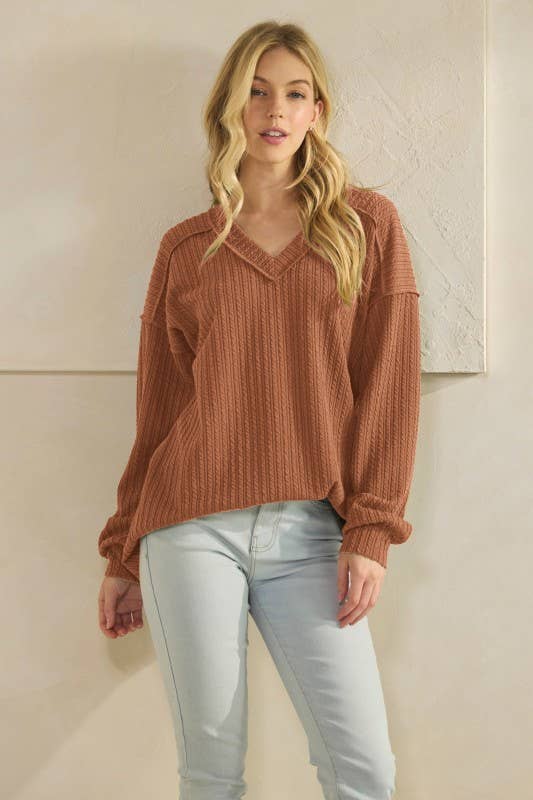 HEIMISH - Wholesale Tunic - Women's - ET7650-24 LONG PUFF SLEEVE SOLID TOP5