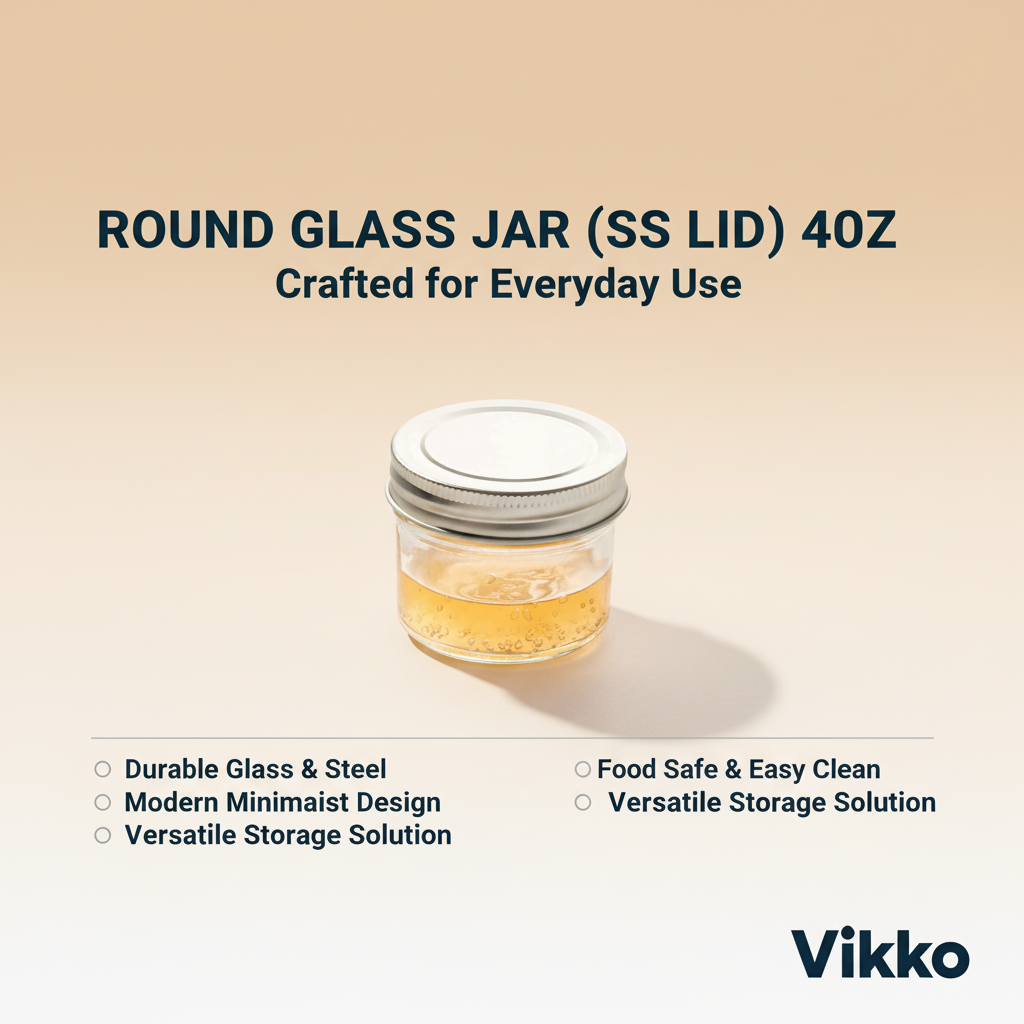 Kadra Kitchenware - Wholesale Weckpot/glazen pot - Vikko - Ronde Glazen Pot (RVS Deksel) 4oz3