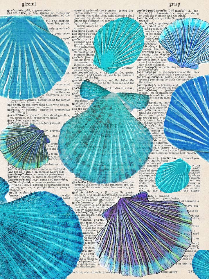 SEA SHELLS BLUE PRINT for wholesale by ARTNWORDZ LLC