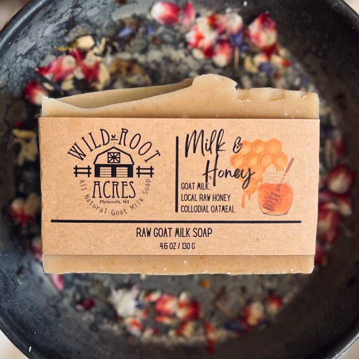 Milk and Honey goat milk soap for wholesale by Wild Root Acres LLC
