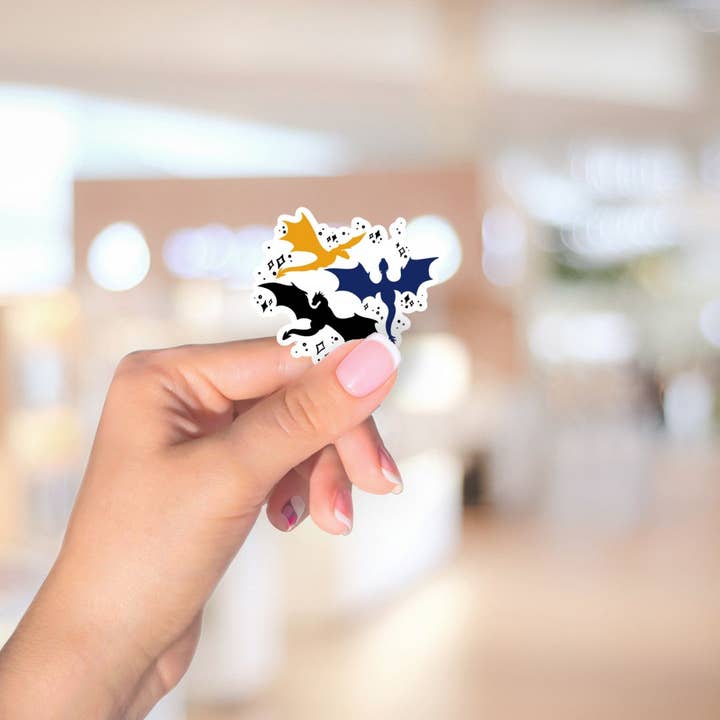 Autocollant de dragons colorés pour la vente par Serafine Art and Design