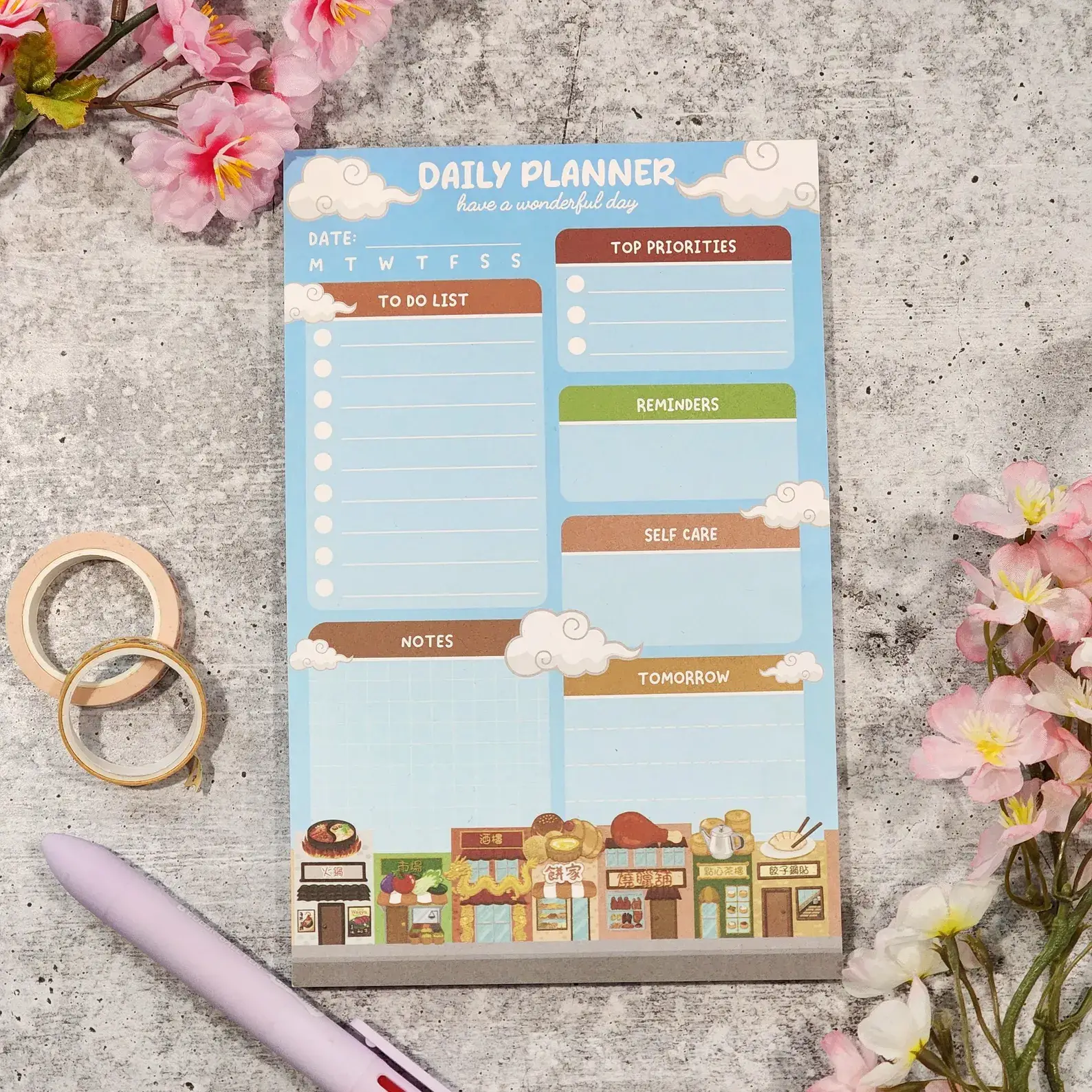 Muijistudio – wholesale Planner – Chinatown Foodie Daily Planner, Chinese Food, Asian foodie0