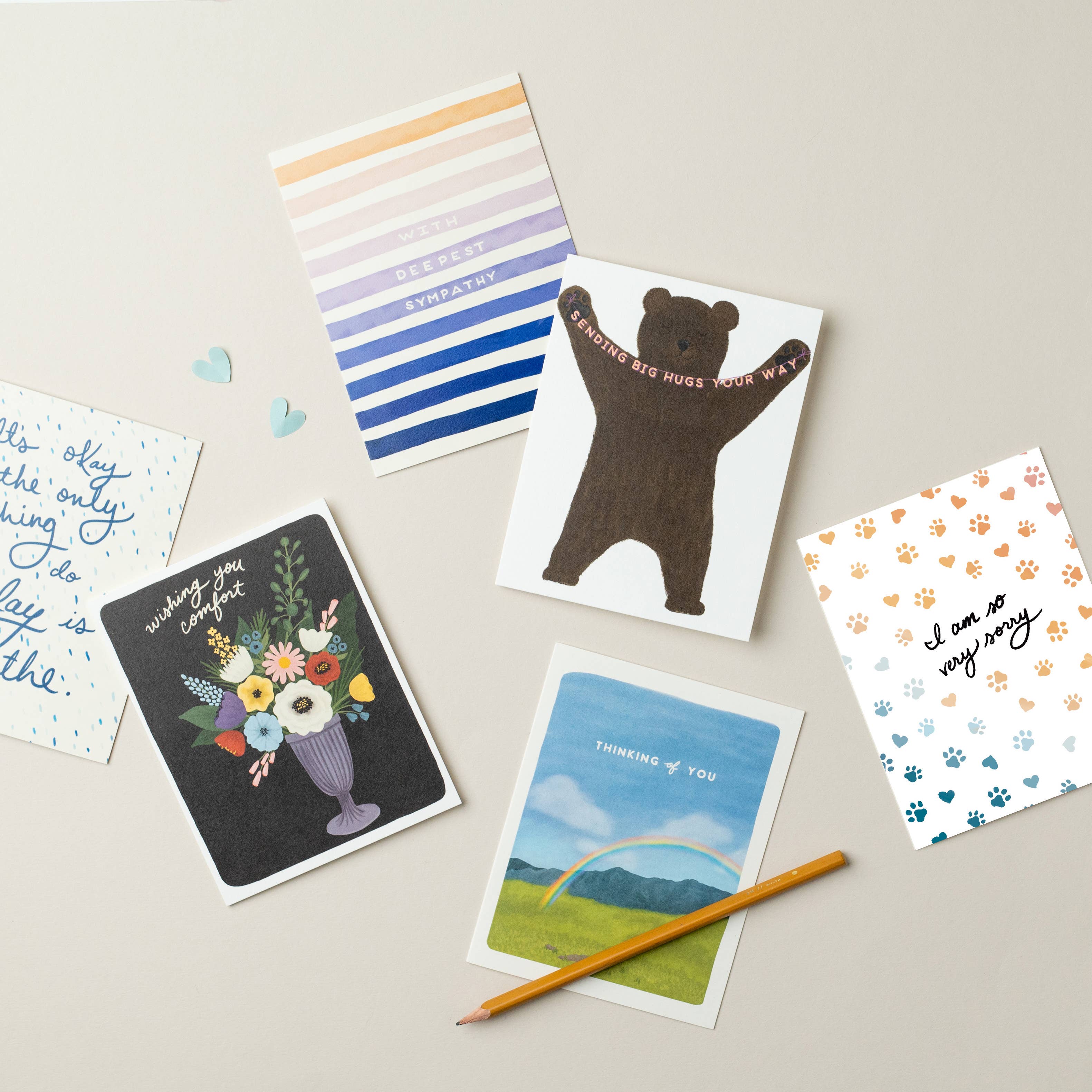 Slightly Stationery – wholesale Sympatikort – Paw Rainbow | Pet Loss Sympati Kort1