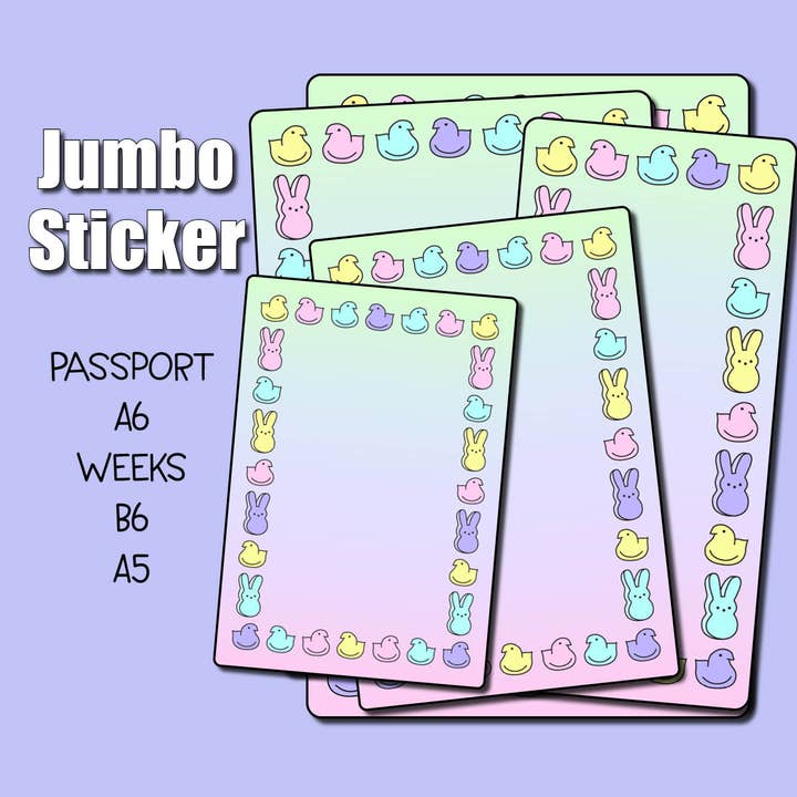 Peeps Inramad Jumbo-klistermärke för wholesale av Shine Sticker Studio