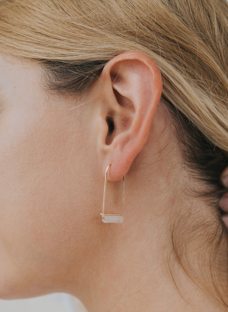 JaxKelly – Brincos de argola por atacado – Drop - Quartzo Rosa - Brincos em Ouro4