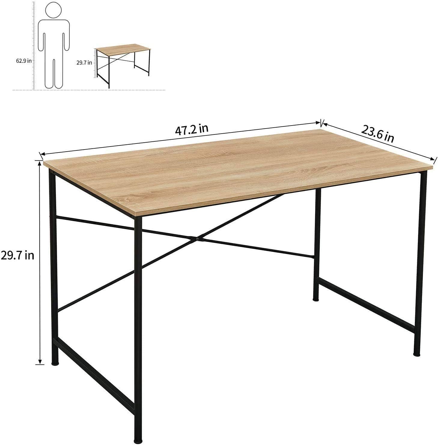 39F Inc. - Wholesale Desk Set - Modern Computer Desk – 47” Workstation with Metal Frame3