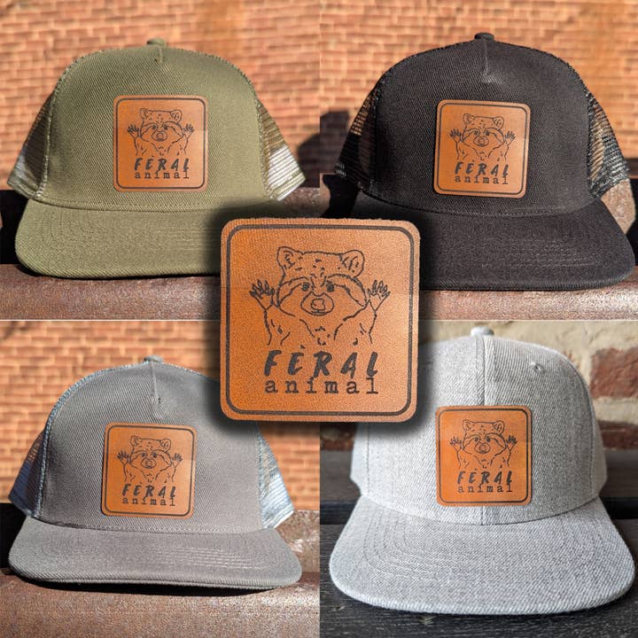 Barefoot Baby - Wholesale Trucker Hat - Unisex - "Feral Animal" Raccoon Trucker Hat for Outdoor Nature Kids7
