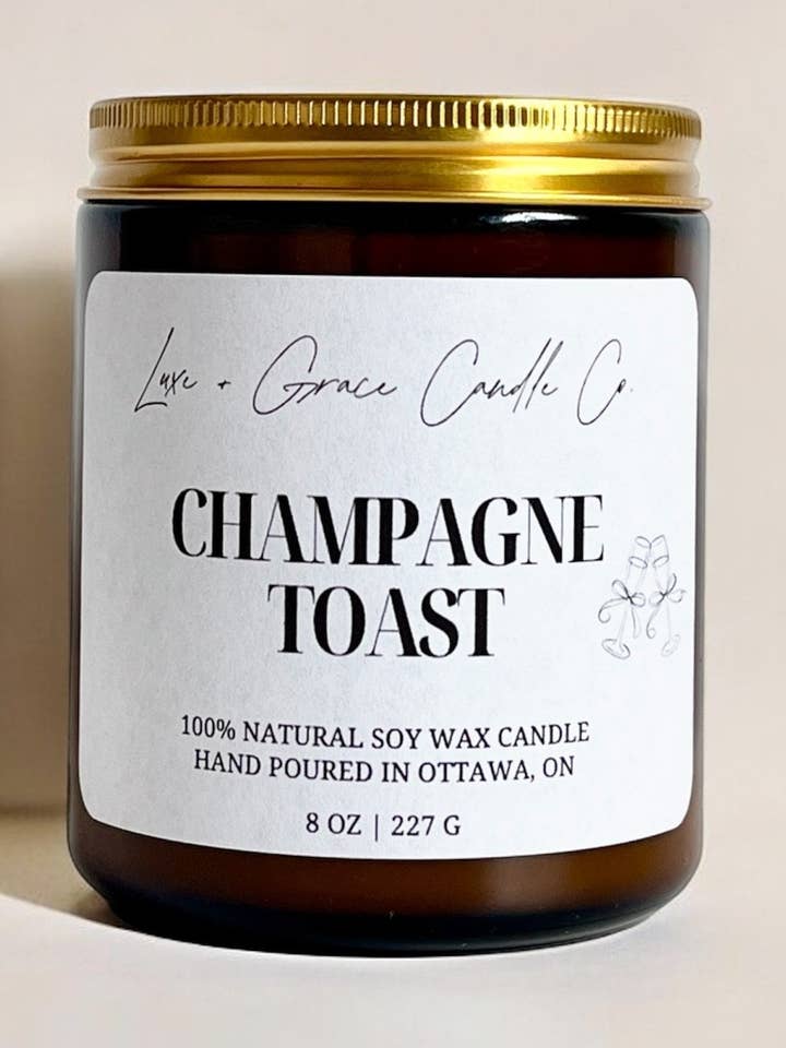 Champagne Toast - Soy Wax Candle for wholesale by Luxe + Grace Candle Co.