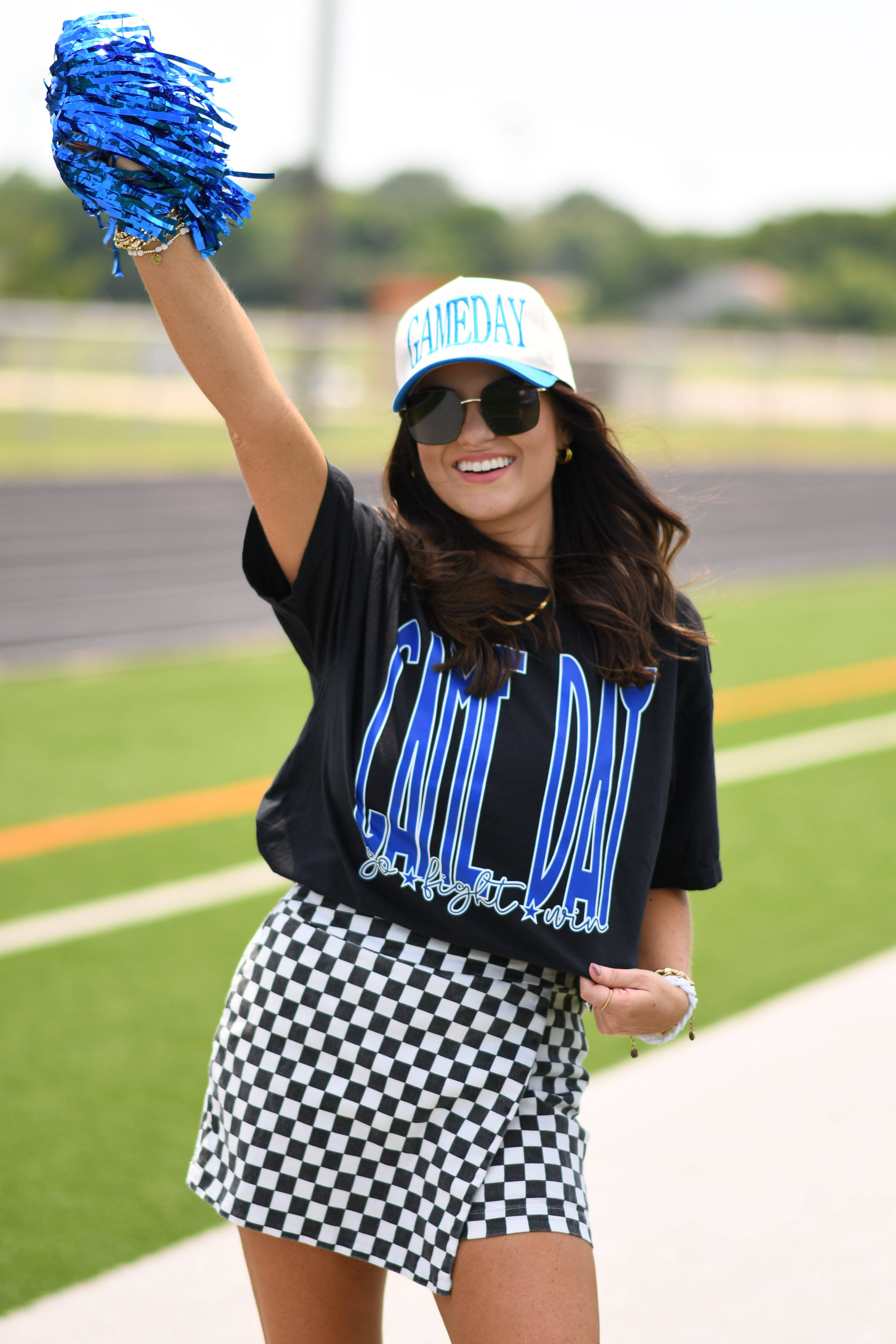 Black Game Day Go Fight Win Royal Blue for wholesale on Faire2