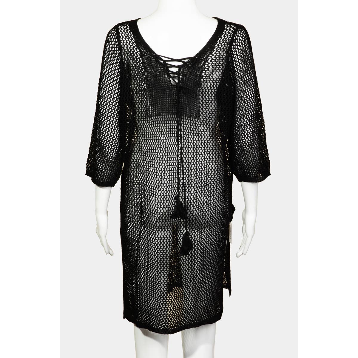Collections by Fame Accessories - Wholesale Swim Cover Up - Women's - Long Sleeve Fishnet Cover Up5
