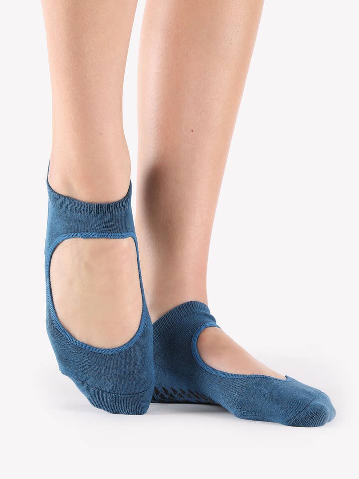 Dames Josie Strap Grip Sok – Antislip Katoenmix voor Pilates & Barre voor wholesale door Pointe Studio