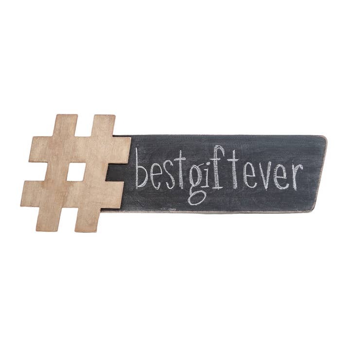 Hashtag Wooden Chalkboard for wholesale by Grace Graffiti
