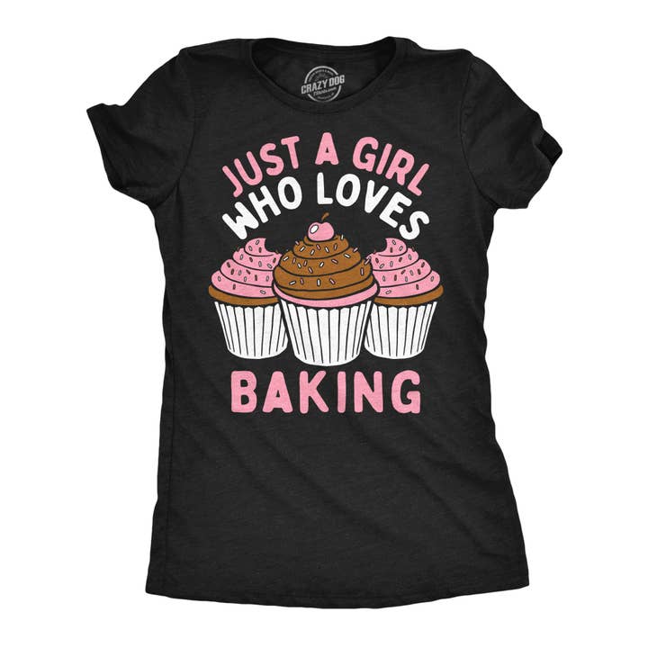 Just A Girl Who Loves Baking Women's T Shirt for wholesale by Crazy Dog T-Shirts