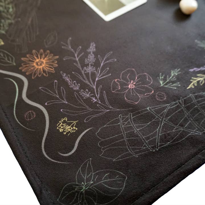 Hidden Crystal Tarot - Wholesale Tarot Cards - Kitchen Witch Herbology, Smoke Cleansing, Altar-Tarot Cloth3