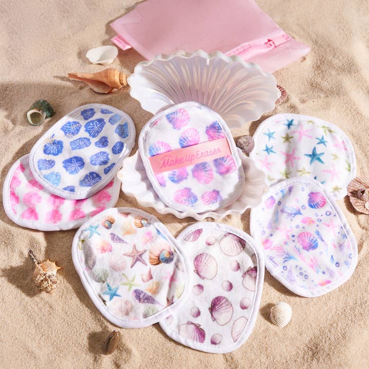 MakeUp Eraser - Wholesale Makeup Remover - Seashells 7-Day Gift Set & Seashell Case | Mermaid Beach Glam
