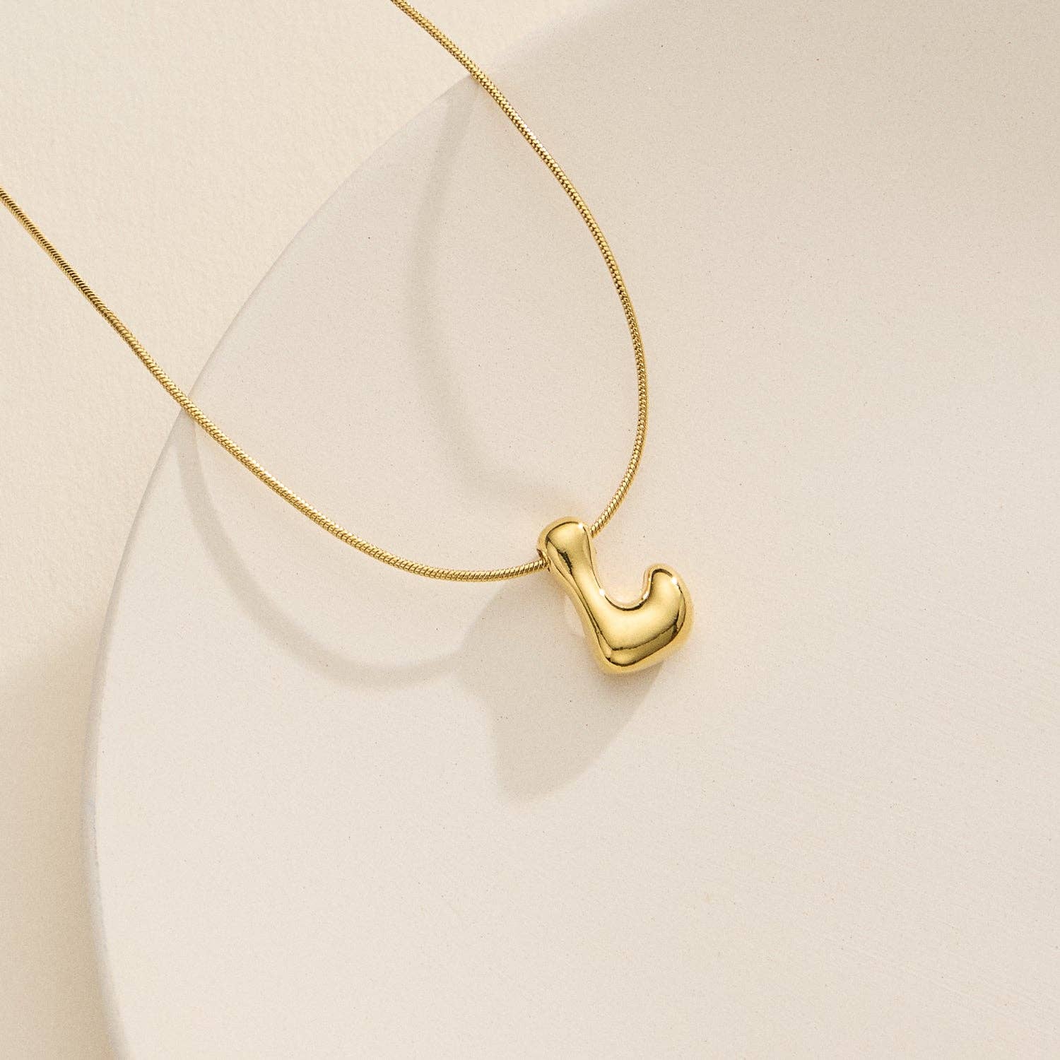 Frem - Wholesale Pendant/Charm Necklace - 16 Assorted 18K Gold Dipped Bubble Initial Necklace15