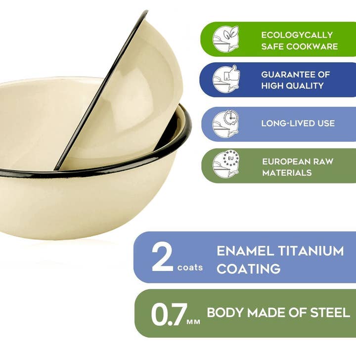 STP - Wholesale Bowl - Ivory Vintage Enamel Bowl2