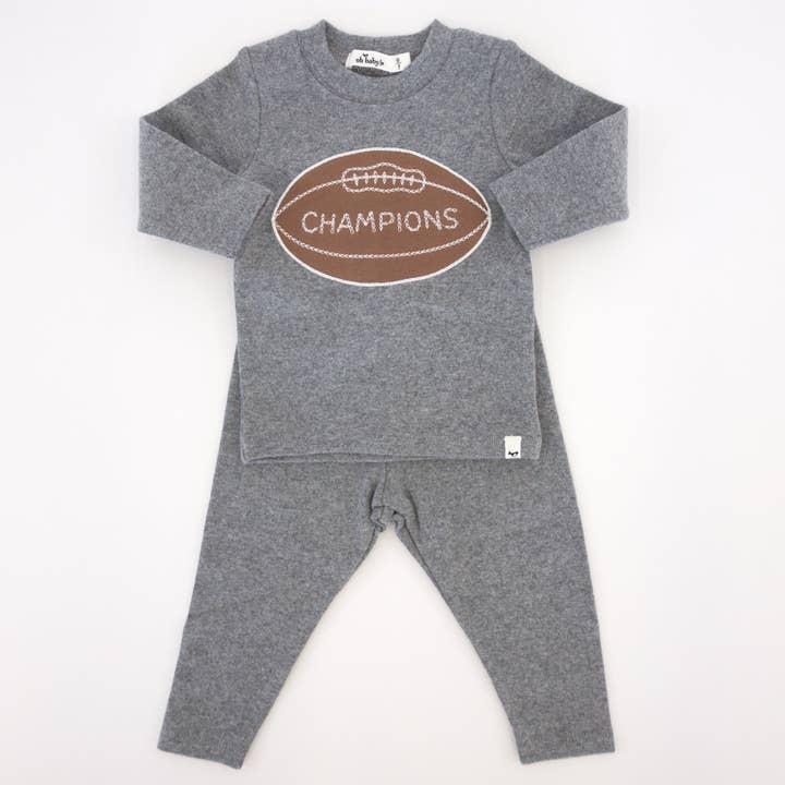 oh baby! Two Piece Set - Football Champions Patch - Coal for wholesale by oh baby!