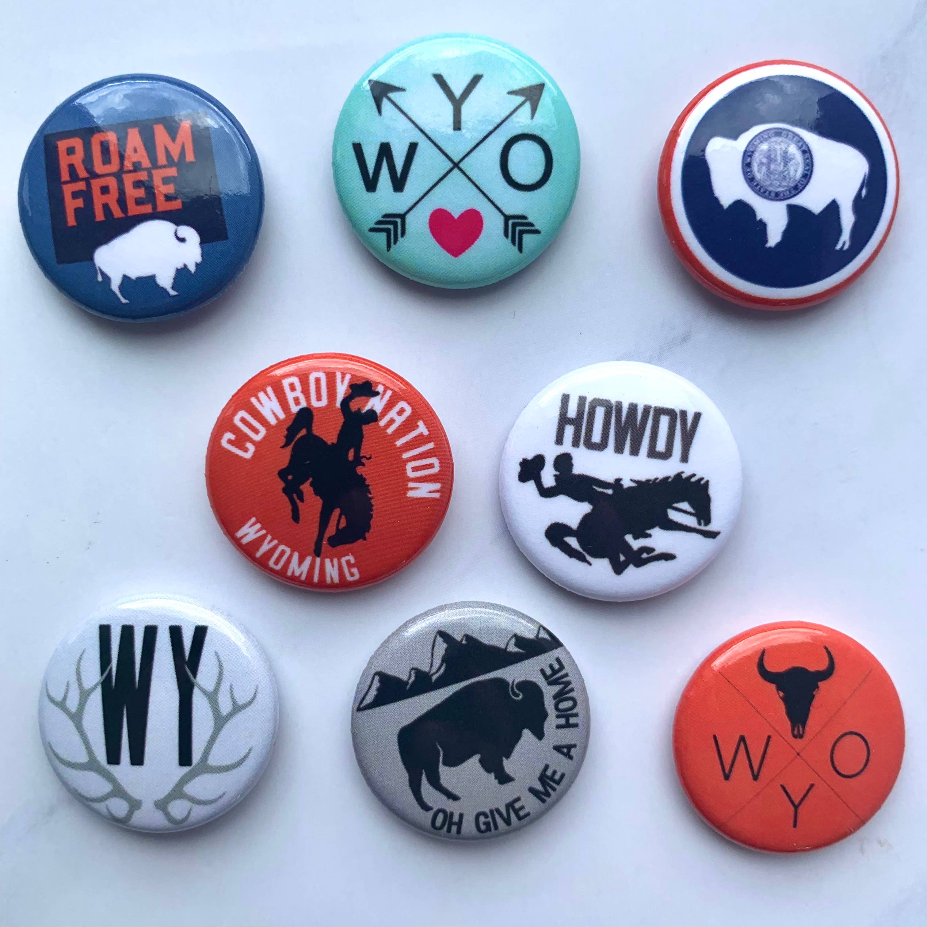 Kate's Magnets - Wholesale Lapel Pin/Button - Wyoming Button Tin of 200 1" Buttons3