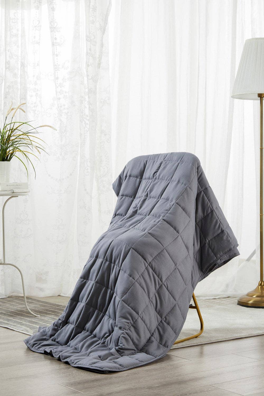 Okao Home Goods - Wholesale Bedding Blanket - Best Weighted Blanket King Size - Cool Bamboo Gray Comforter for Deep Relaxation1