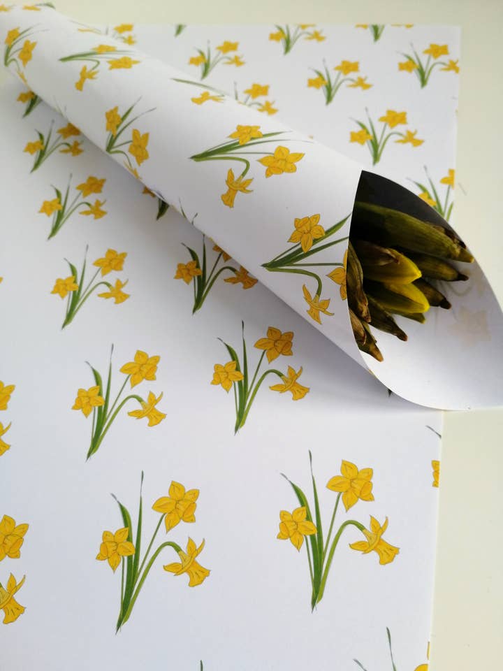Daffodil Gift Wrap for wholesale by Doodle Keg