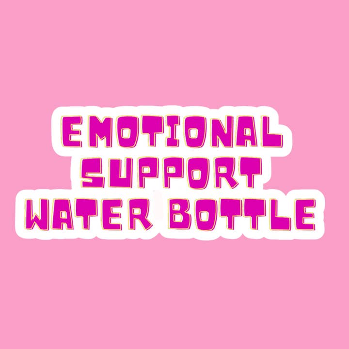 Emotional Support Water Bottle sticker for wholesale by Charlie's