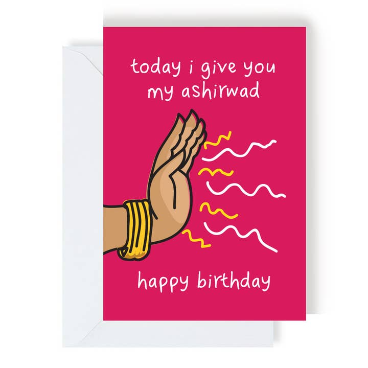 Cartão de Aniversário Ashirwad por atacado de The Playful Indian