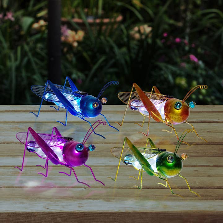 Alpine Corporation - Wholesale Outdoor Ornament/Decor - Alpine Corporation Solar Colorful Grasshopper Décor