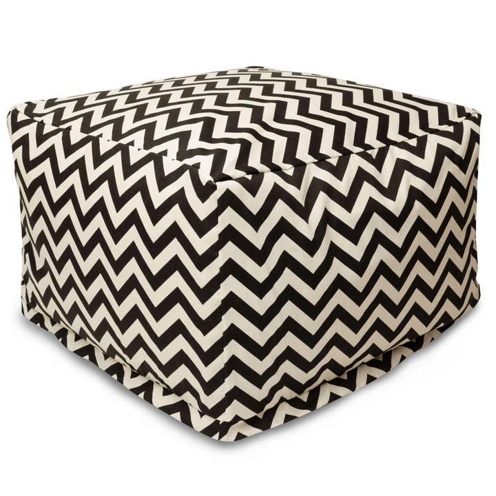 Majestic Home Goods Black Chevron Ottoman voor wholesale door Majestic Home Goods