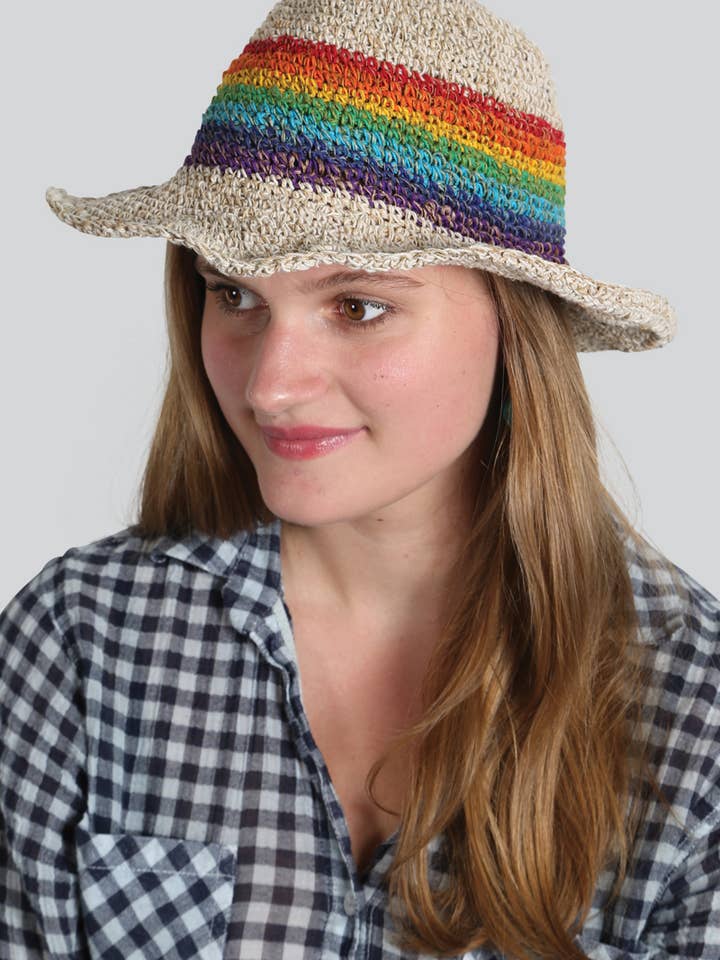 Regenbogen-Hanfhut (HAT-75) für den Großhandel von Kathmandu Imports