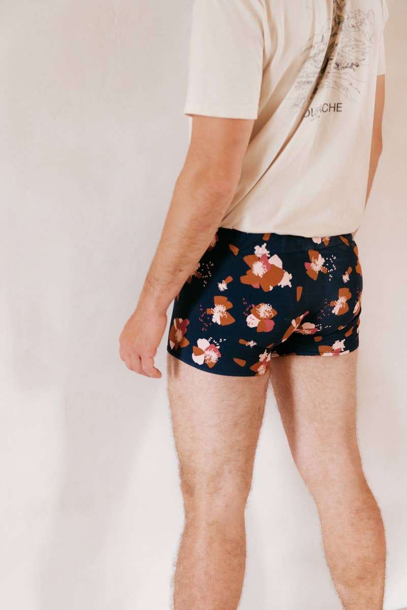 Eglantine et Zoé - Wholesale Fabric - Ink Blue Anemone Cotton Jersey Fabric10