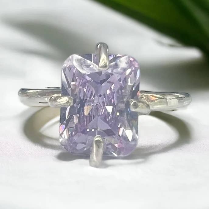 Radiant Cut Ring In Sterling Silver for wholesale by Anne Swain Jewelry