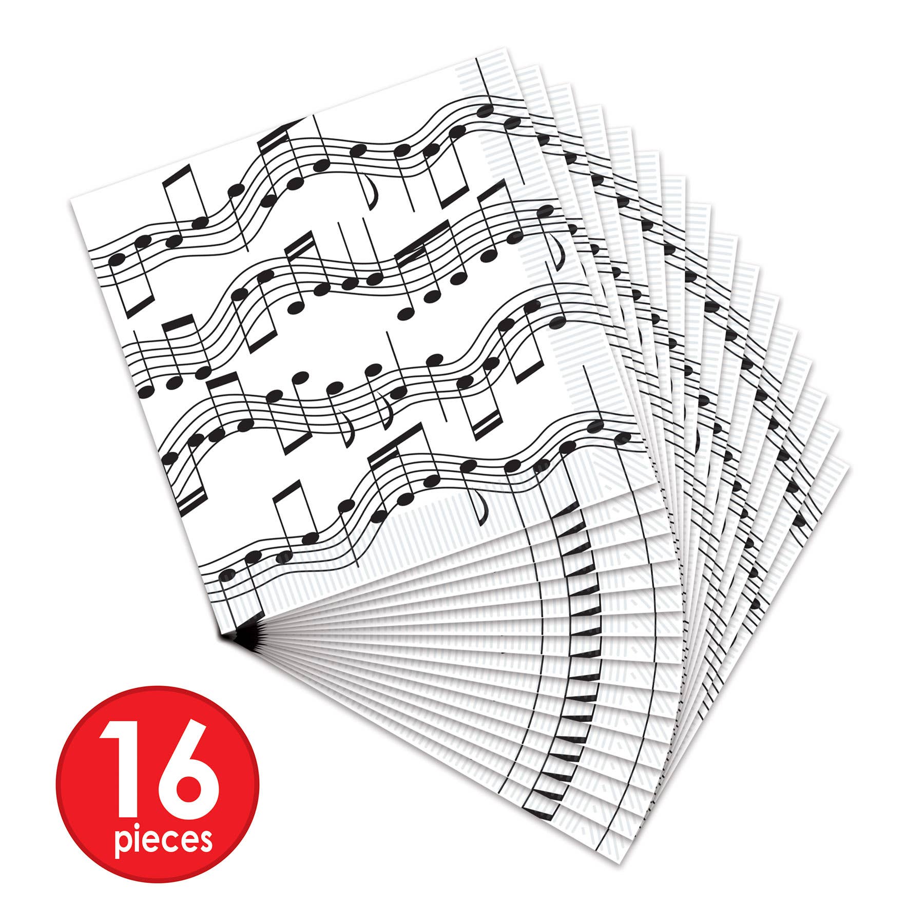 Beistle - Wholesale Disposable Napkin - Musical Notes Beverage Napkins, 2 ply, 16 per package6
