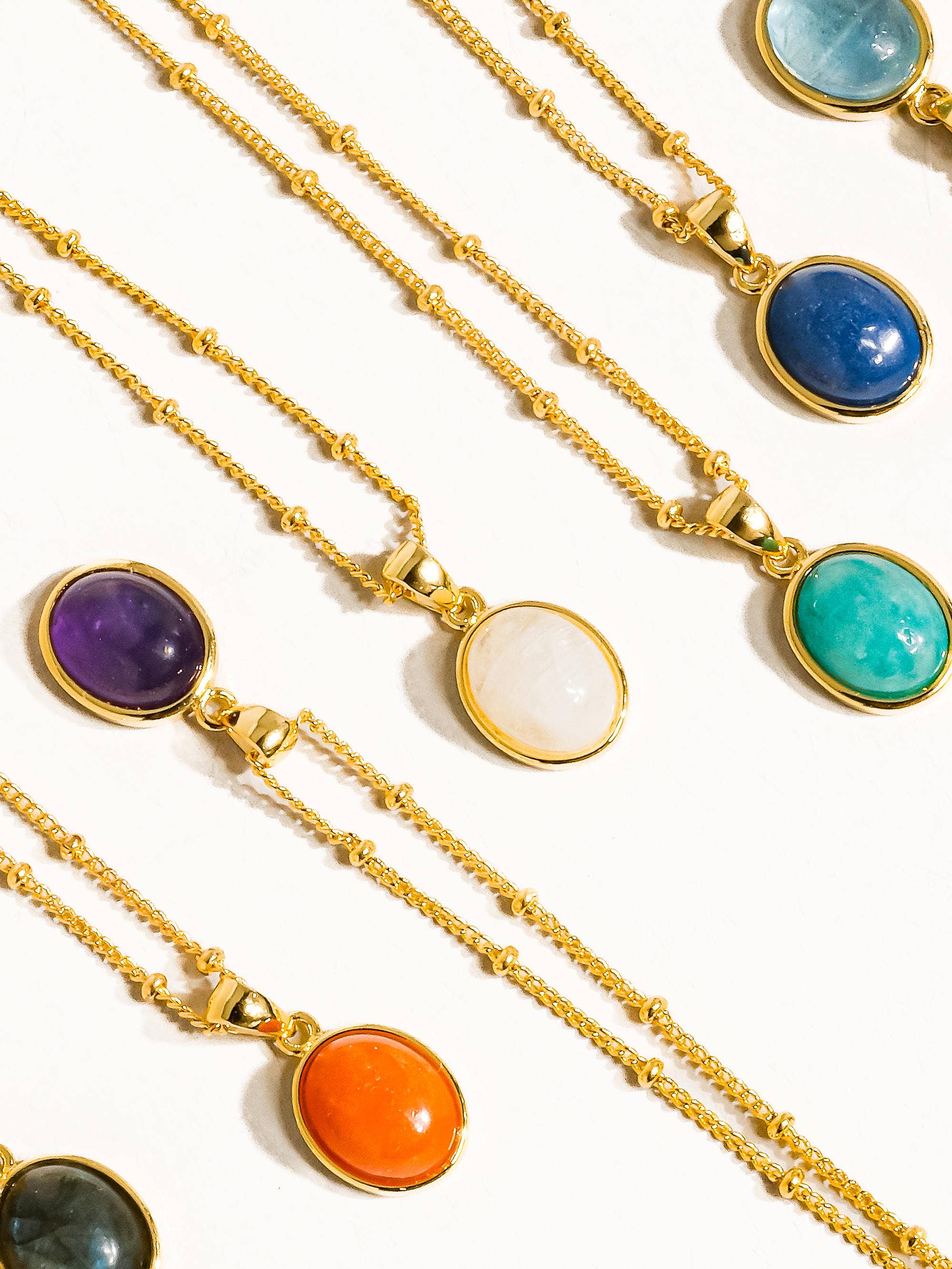 Flânerie by MAIQ - Vendita all'ingrosso Collana con ciondolo/pendaglio - Collana Caillou in oro 18 carati con pietre naturali assortite6