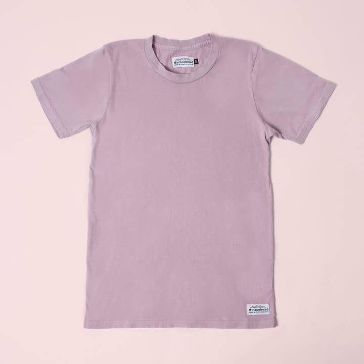 Maglietta vintage tinta con pigmenti - Lilla lavato per la vendita all'ingrosso da parte di Muttonhead