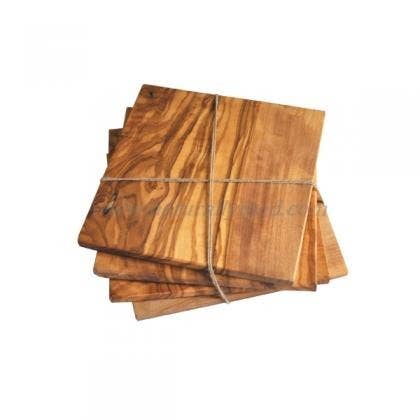 Naturally Med Inc. - Wholesale Coasters - Olive Wood Square Coasters - Set of 41