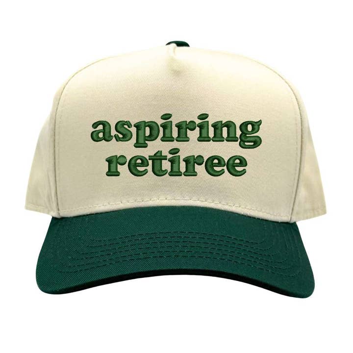 Aspiring Retiree 5 Panel Baseball Hat and other Purchase Wholesale aspersores. Free Returns & Net 60 Terms on Faire trending on Faire.