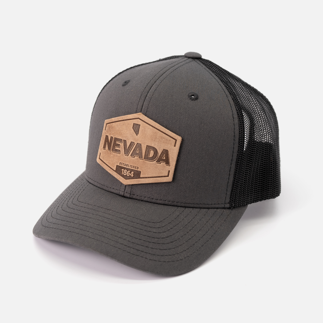 Range Leather Co. - Wholesale Trucker Hat - Unisex - Nevada Established Hat | Leather Patch Trucker Hat2