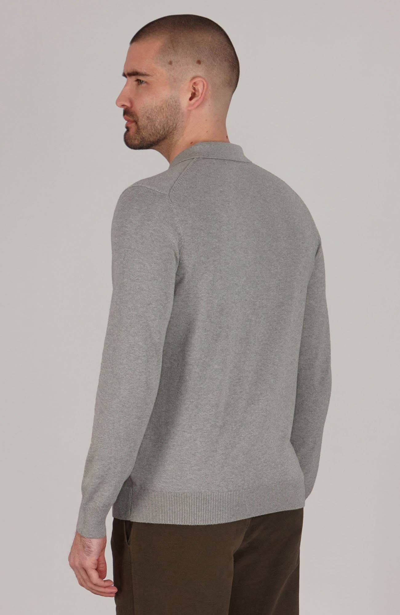 Paul James Knitwear – wholesale Polo – Men’s – Mens Lightweight Cotton Long Sleeve Knitted Polo Shirt44