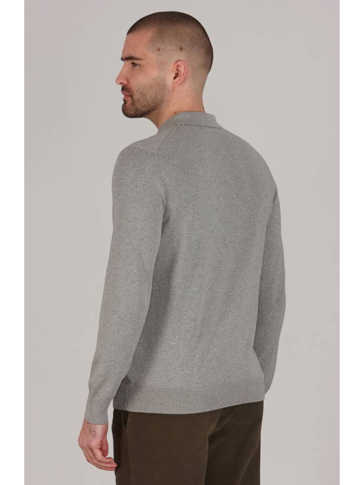 Paul James Knitwear – wholesale Polo – Men’s – Mens Lightweight Cotton Long Sleeve Knitted Polo Shirt44