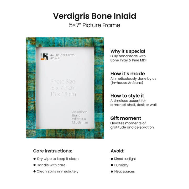 Handicrafts Home – Moldura por atacado – Moldura de Foto Verdete Pack de 2, 3 Tamanhos6