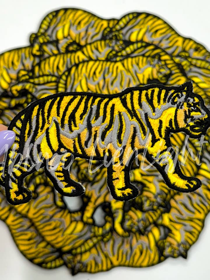 black and gold tiger mascot patch iron on for wholesale by ABLNco