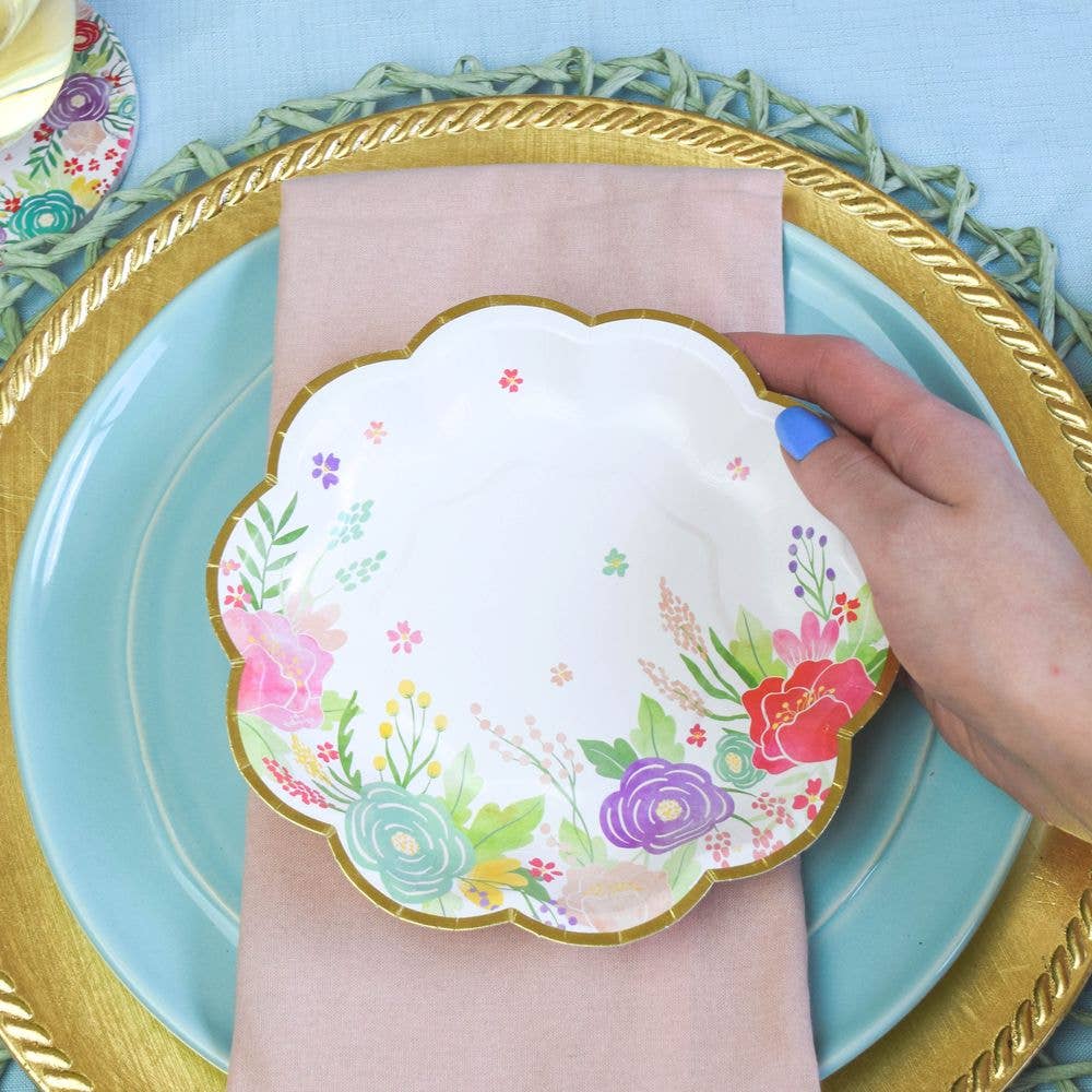 Kate Aspen - Vente Assiette jetable - Assiettes en papier premium Garden Blooms 18 cm (lot de 16)4