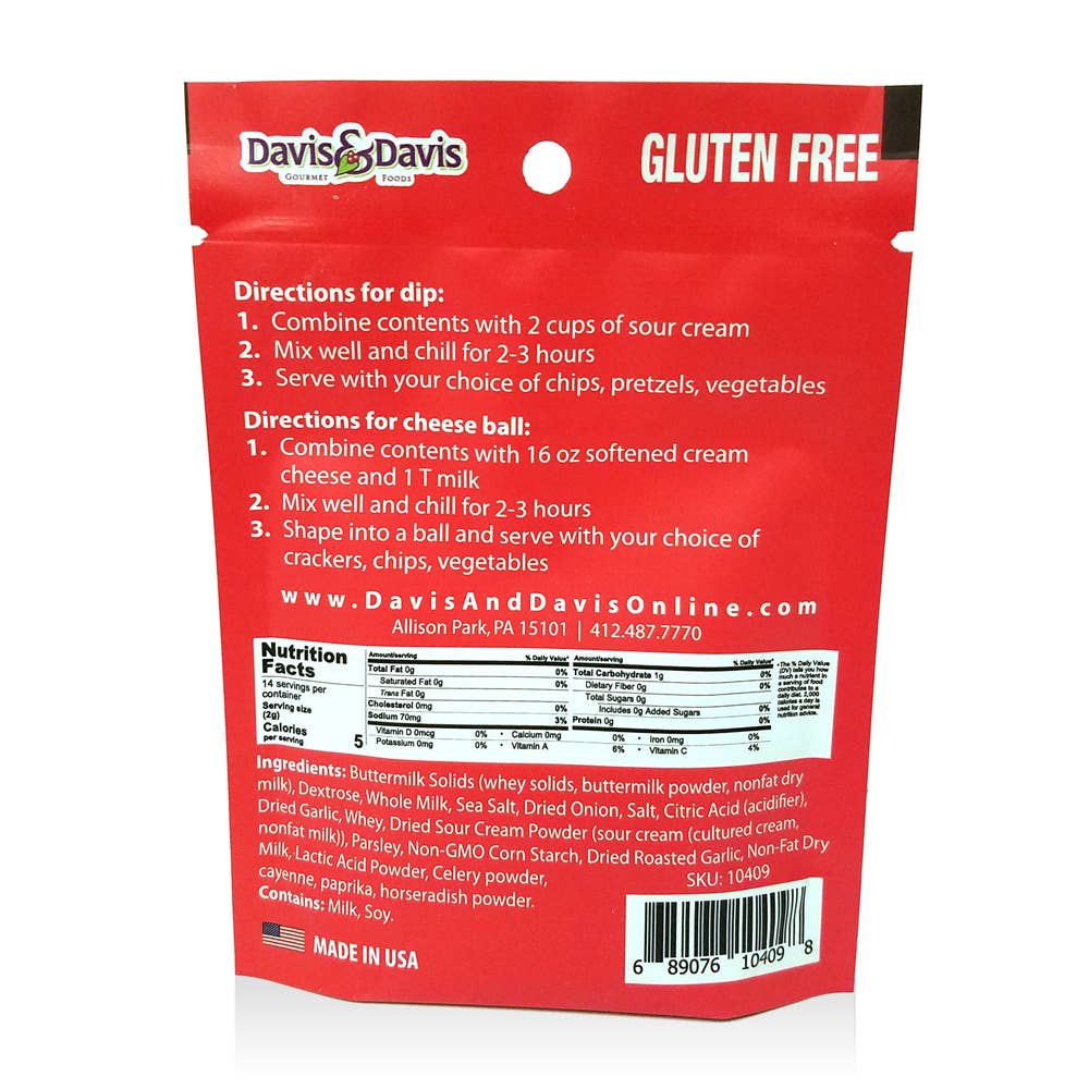 Davis & Davis Gourmet Foods - Wholesale Dip - Crab-Tastic Dip Mix1