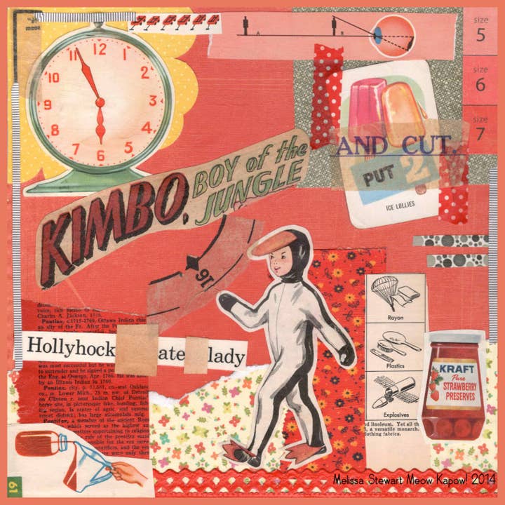 Collage Art Print // Surreal Home Decor // Kimbo Boy for wholesale by Meow Kapow